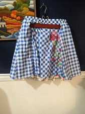 Matilda Jane Blue Gingham Plaid Dutch Apple Short Skirt 20616B Sz Small S