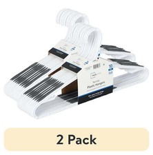 Durable Plastic, TPE Strips, 2 pack Non-Slip Clothes Hangers, 10 Pack, White