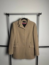 Vtg D&G Dolce & Gabbana Wool Coat Tan Camel Ittierre Made in Italy Sz M 44 Pink
