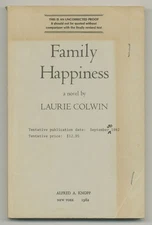 Laurie COLWIN / Family Happiness Uncorrected Proof 1st 1982