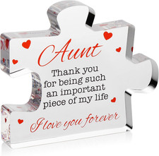 Aunt Gifts - Engraved Acrylic Block Puzzle Aunt Gift 3.35 X 2.76 Inch - Cute Aun