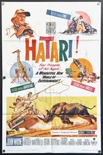 Hatari! (1962) Original One Sheet Movie Poster – Poor **John Wayne**