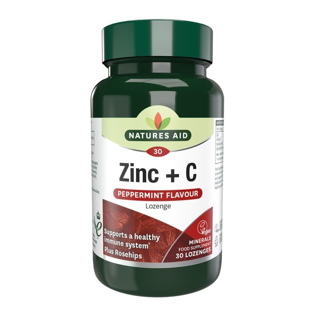 Natures Aid Zinc Lozenge (Peppermint) 30 Tablets - 2 Pack