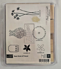Stampin  Up Best Kind of Friend   Set of 7 Wood-Mounted Stamps New  Unmounted