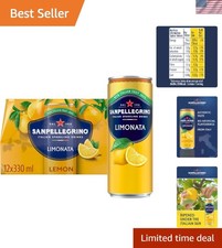 Crisp & Zesty Italian Lemon Sparkling Beverages - 12x330ml Cans, All Natural