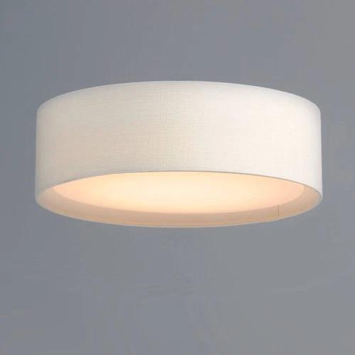 Maxim Prime 16" Wide Modern Oatmeal Linen Drum LED Ceiling Light - Picture 4 of 8