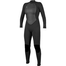 O'Neill Women's Reactor - 2 3/2 Back Zip Full Wetsuit - Black/Black