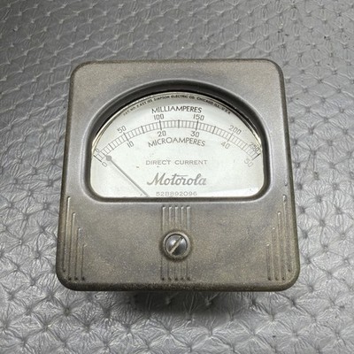 Motorola Microamperes Milliamperes DC Gauge USA 52B892096 Simpson Model