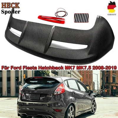 Heckflügel spoiler Dachspoiler Für Ford Fiesta Mk7 2008-19 ST Style Carbon Look - Bild 1 von 4