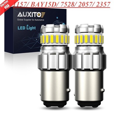 AUXITO 1157 BAY15D LED Turn Signal Brake Reverse Parking Light Bulb White CANBUS