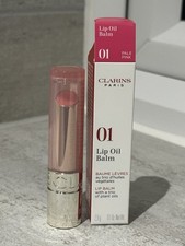 Clarins Lip Oil Balm 01 Pale Pink, Full Size 2.9g Brand New With Box