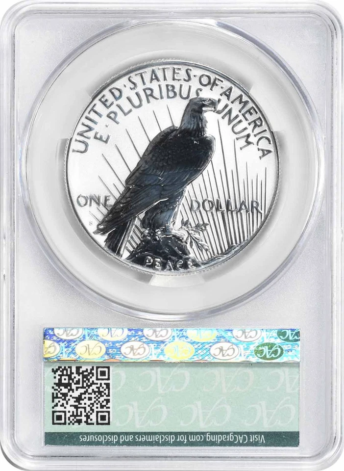 2023 Morgan Peace Silver Dollar 6-Coin Set MS70/PR70 First Day of Delivery CACG - Image 3 of 4