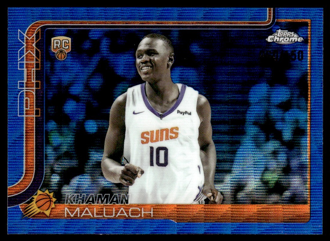 2025-26 Topps Chrome Blue Wave Refractor Khaman Maluach RC 060/150 #260