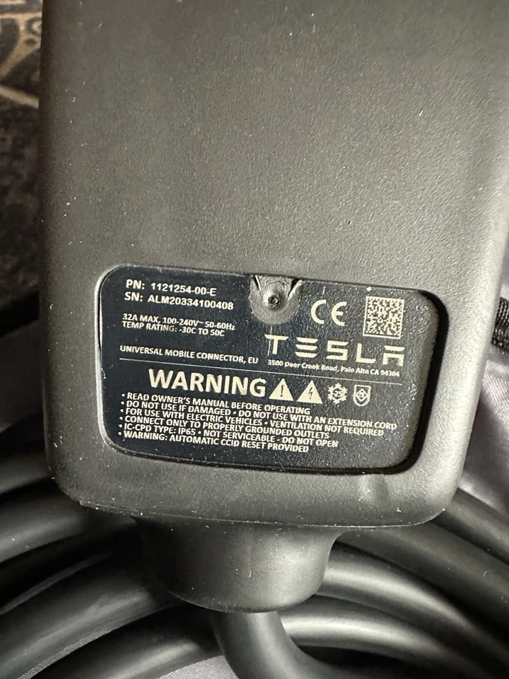 GENUINE TESLA HOME CHARGING CABLE MODEL 3 S Y X - 1121254-00-E GEN 2 UMC 3 PIN - Image 4 of 4