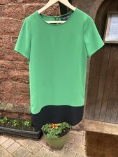 Womens dress Jaeger shift green with black trim smart pre-owned excellent 