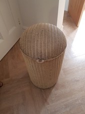 Vintage Lloyd loom Lusty & Sons domed Laundry basket with hinged  lid- Yellow