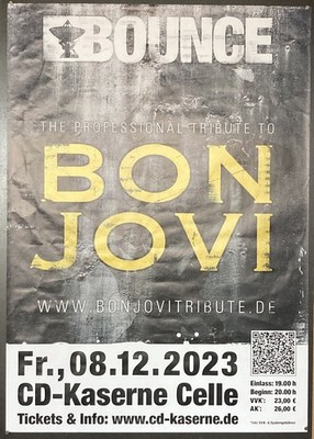 Bounce Original Concert Poster Celle CD-Kaserne 8.12.2023 59x84 Bon Jovi Tribute