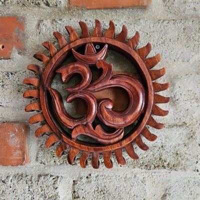 Om der Anfang Relief Buddismus Feng Shui Gemälde Kunst geschnitzt Deko Bali
