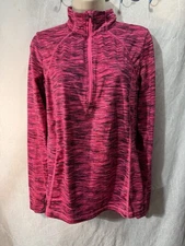 Xersion Pullover 1/4 zip Workout Gym Shirt • Pink/Black • Quick-Dry/moisture