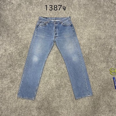 Vintage 90 USA Levi 501 Jeans Actual 36x31 Light Wash Blue