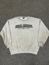 Vintage 2000 Harley Davidson Gray Crewneck Sweatshirt Distressed Lewiston Maine