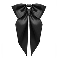 Large Bow Tie for Women Men Adjustable Satin Womens Bow Ties, Pretied Big Black