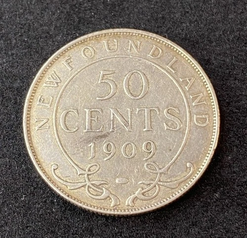 1909 Newfoundland 50 Cents — photo from the most recent tracked eBay sale