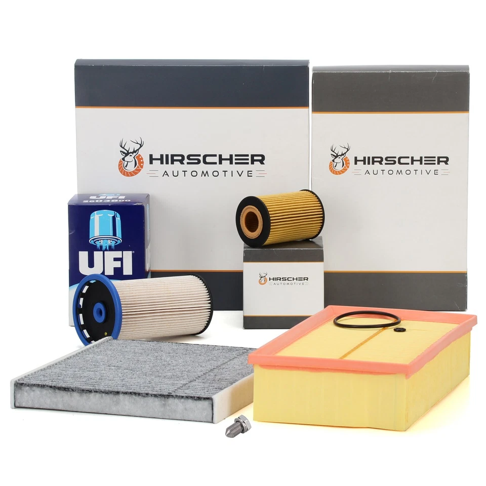 HIRSCHER Filterset für VW GOLF 7 PASSAT B8 TIGUAN TOURAN AUDI A3 8V 1.6/2.0 TDI