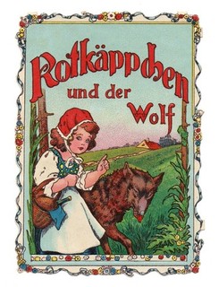 Alte Oblaten Glanzbilder Scraps Märchen Rotkäppchen... 10 7cm Rar!!