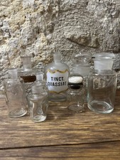 Lot de 8 anciens Flacons Fioles médicale Pharmacie