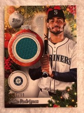 2025 Topps Holiday - Relics Julio Rodriguez #PR-JRO Metallic Glitter /99 (MEM)