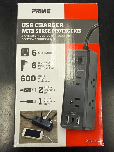 PRIME USB CHARGER WITH SURGE PROTECTION PBBUCO32