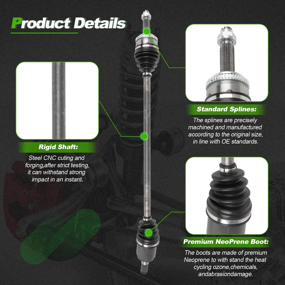 2x Ejes CV delanteros para Hyunda Elantra Coupe 13-18 Elantra GT1,8 L 2,0 L transmisión automática Foto 3 de 4