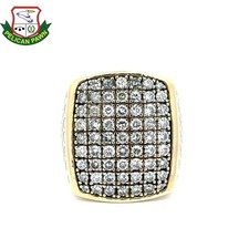 Men's Diamond Cluster Ring 2.99 CTW 14K Yellow Gold PSH033689 
