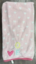 Parents Choice Pink Love Security Blanket Baby Hearts Polkadot Plush 30x40