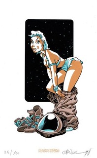 ex libris pinup par crisse signé et numeroté 35/100