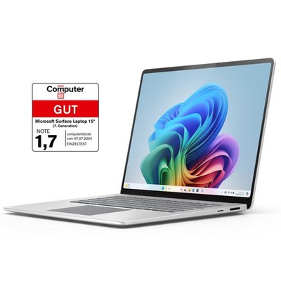Surface Laptop (7.Edition) Copilot+PC 15'' QHD Touch Platin Snapdragon  X Elit...