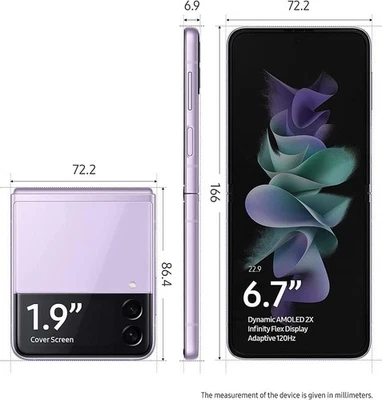 Unlocked Samsung Galaxy Z Flip 3 5G SM-F711U 128GB Smartphone OPEN