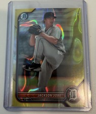 JACKSON JOBE 2022 Bowman Draft Chrome YELLOW LAVA REFRACTOR /75 #BDC-99 Tigers