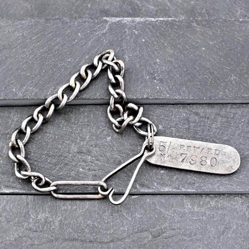 CHUBB 5/- REWARD TAG with Chain - 28 Lord St LIVERPOOL - Key Ring - ref.k898 - Picture 2 of 4