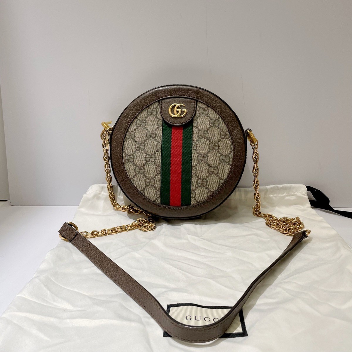 Gucci Ophidia Sherry Line GG Mini Backpack Black Leather Canvas Ophidia Mini Bag main image 3
