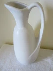 VAN BRIGGLE Pottery PITCHER/EWER White Matte Glaze 1952-65 VTG Eames Era Signed