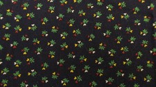 Cranston Cotton FAbric Calico Tiny Floral Green Red Yellow on Drk Blue 1yd 44