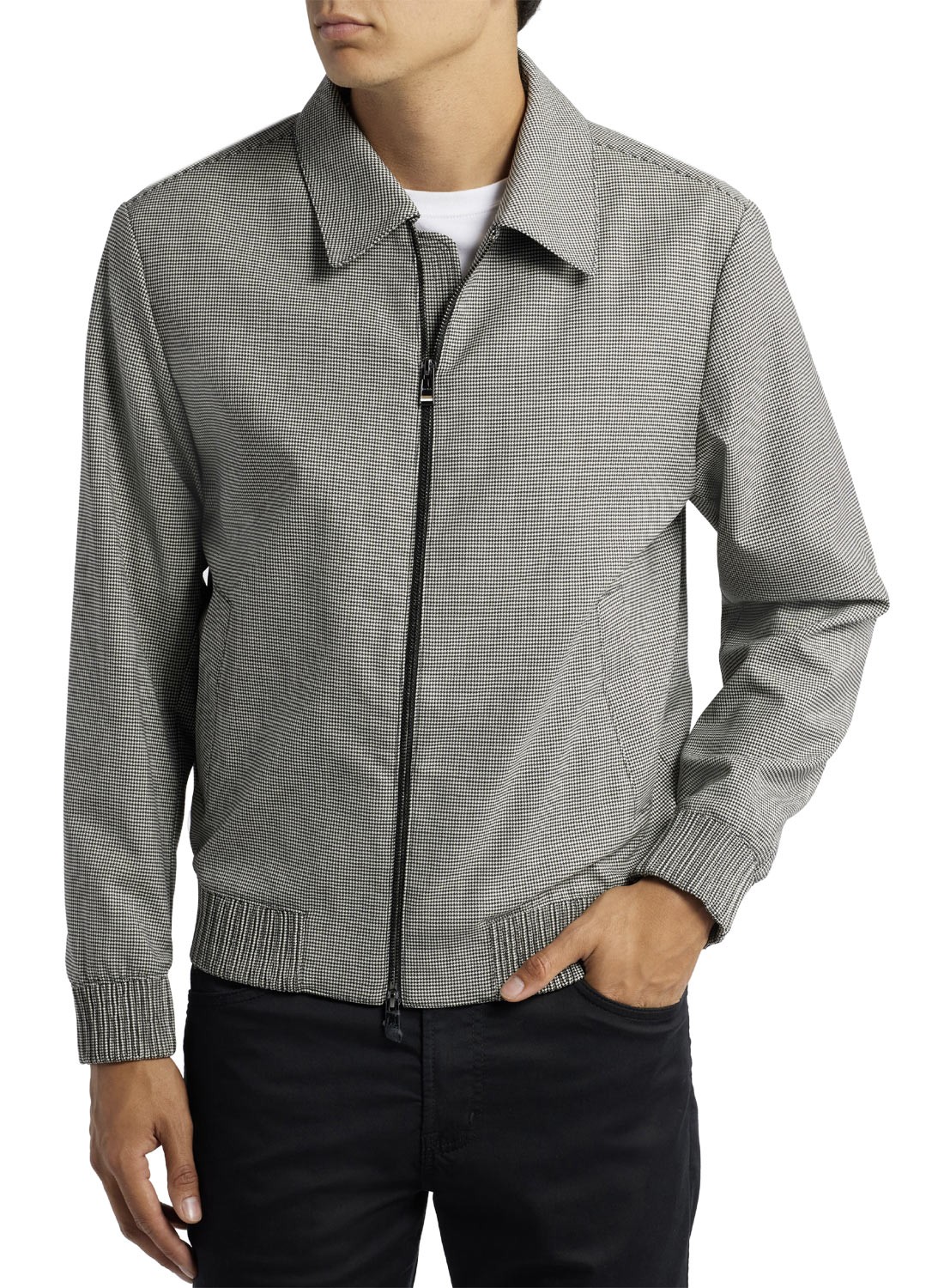 Мужская куртка из полушерстяной ткани Boss Hanry Wing Slim Fit в Хаундстут 42R черный - NWT 595 39490₽