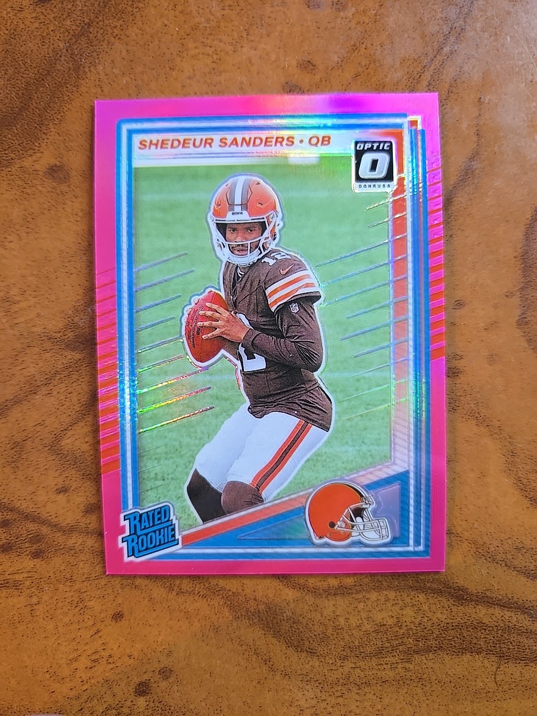 2025 Panini Donruss - Rated Rookie Shedeur Sanders #306 Optic Preview Pink Prizm