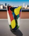 Murano Art Vase MCM Italian Handblown Cased Glass 8.5" Heavy
