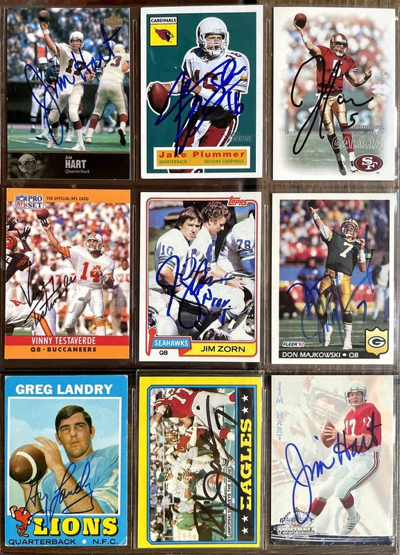 9 NFL  NFC Quarterbacks of the Past Autographed Trading Cards - ONLY $2.50 EACH
