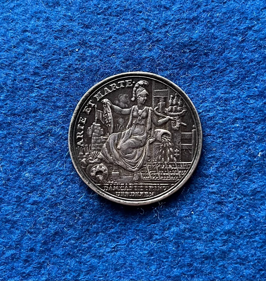 Niederlande Ratsjeton o. J. ca. 1740 Stadt Harlem Silber vz #968 - Bild 1 von 2