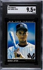 1993 Pinnacle Derek Jeter #457 1st Round Draft Pick RC SGC 9.5