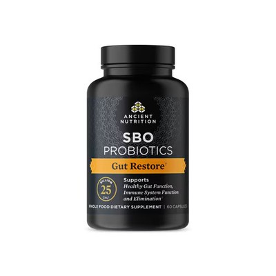 2 X Ancient Nutrition SBO Probiotics Gut Restore -- 25 billion CFU - 60 Capsules